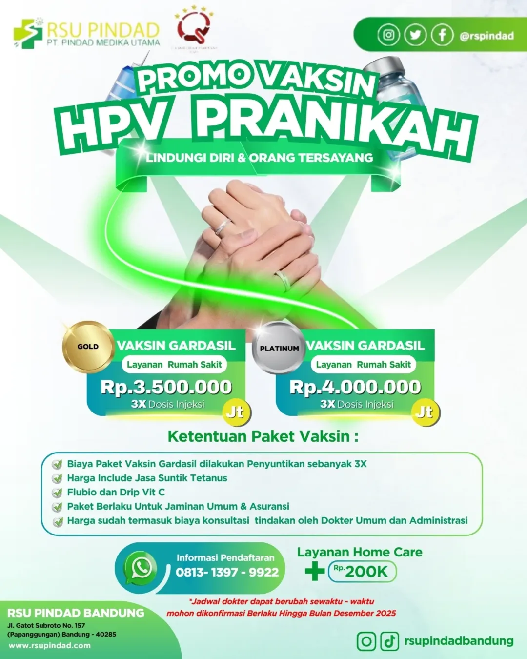 Paket Vaksin HPV Pranikah